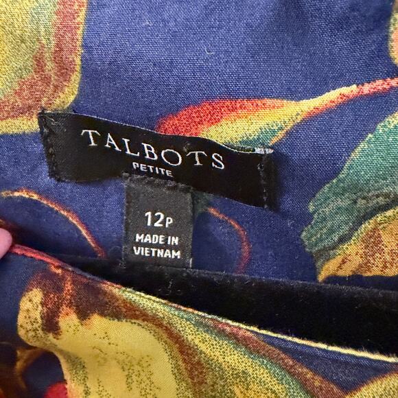 Talbots Dress $168 Sz 12 Puff Sleeve Poplin Midi Dress - Picture 5 of 8